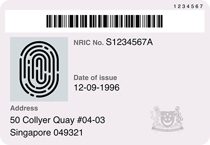 Singapore ID Card Back Example